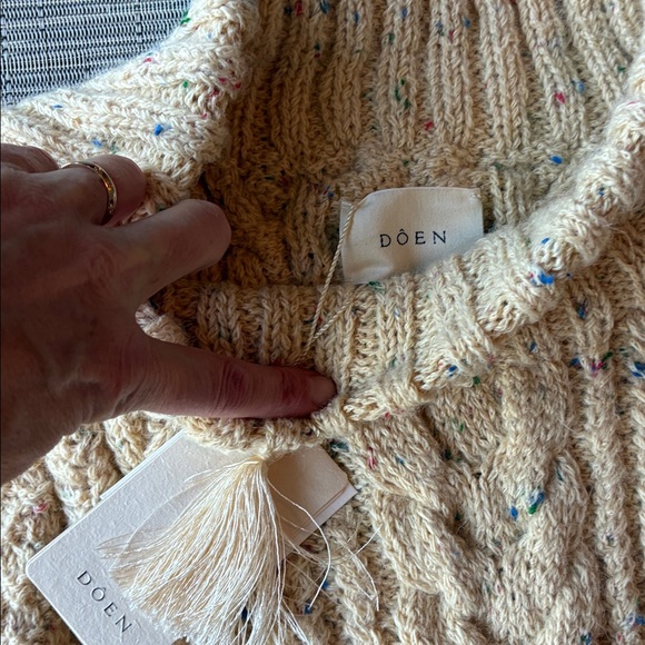 NWT Doen Serena Cable Sweater in Cream - Picture 6 of 8